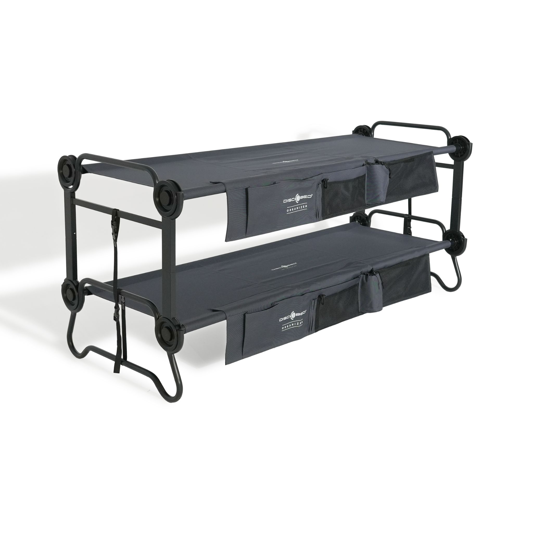 Disc-O-Bed L Etagenbett mit Seitentaschen Anthrazit